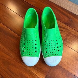 Native Green and White Water Shoes Slip-On Perforated Design